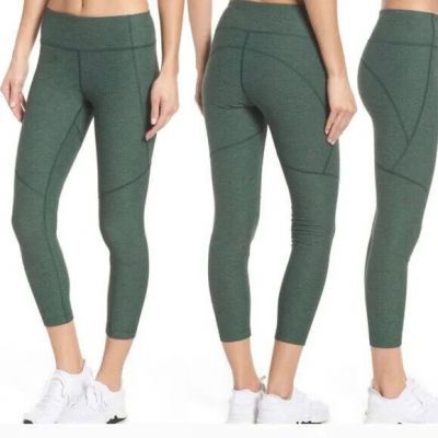 Outdoor Voices Warm Up Crop Leggings M Heather Green Mid Rise